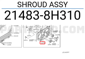 Nissan 214838H310 SHROUD ASSY