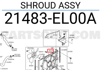 Nissan 21483EL00A SHROUD ASSY