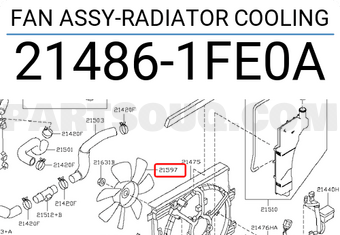 Nissan 214861FE0A FAN ASSY-RADIATOR COOLING