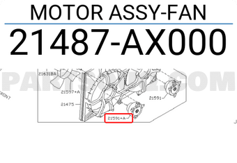 Nissan 21487AX000 MOTOR ASSY-FAN