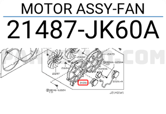 Nissan 21487JK60A MOTOR ASSY-FAN