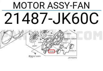 Nissan 21487JK60C MOTOR ASSY-FAN