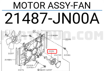 Nissan 21487JN00A MOTOR ASSY-FAN