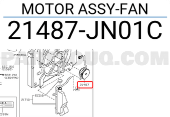 Nissan 21487JN01C MOTOR ASSY-FAN