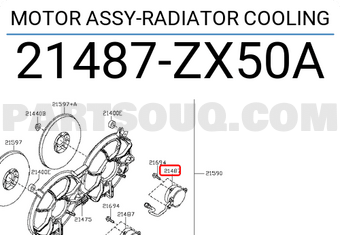 Nissan 21487ZX50A MOTOR ASSY-RADIATOR COOLING