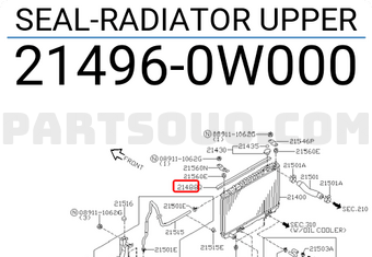 Nissan 214960W000 SEAL-RADIATOR UPPER