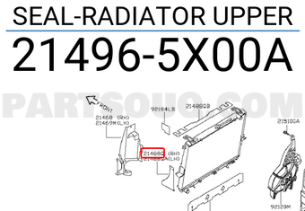Nissan 214965X00A SEAL-RADIATOR UPPER