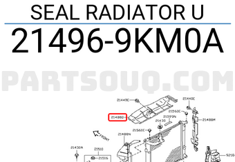 Nissan 214969KM0A SEAL RADIATOR U