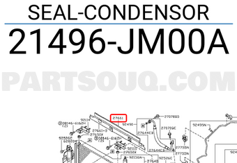 Nissan 21496JM00A SEAL-CONDENSOR