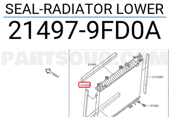 Nissan 214979FD0A SEAL-RADIATOR LOWER