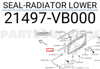 Nissan 21497VB000 SEAL-RADIATOR LOWER