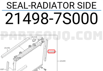 Nissan 214987S000 SEAL-RADIATOR SIDE