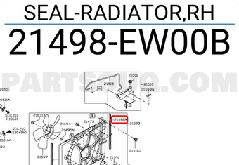 Nissan 21498EW00B SEAL-RADIATOR,RH