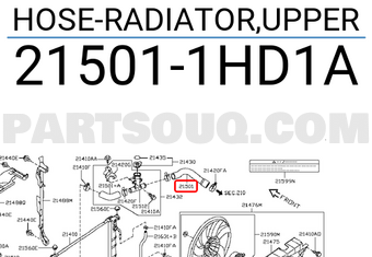 Nissan 215011HD1A HOSE-RADIATOR,UPPER