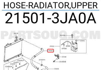 Nissan 215013JA0A HOSE-RADIATOR,UPPER