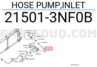 Nissan 215013NF0B HOSE PUMP,INLET