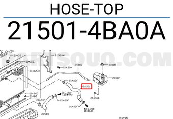 Nissan 215014BA0A HOSE-TOP