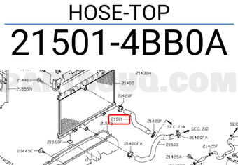 Nissan 215014BB0A HOSE-TOP