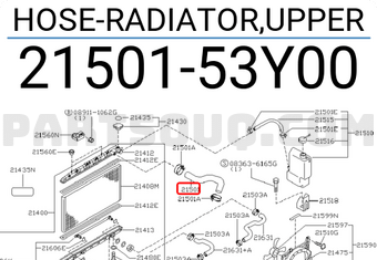 Nissan 2150153Y00 HOSE-RADIATOR,UPPER