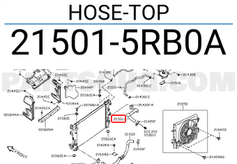 Nissan 215015RB0A HOSE-TOP