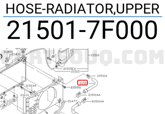 Nissan 215017F000 HOSE-RADIATOR,UPPER