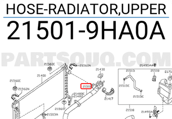 Nissan 215019HA0A HOSE-RADIATOR,UPPER