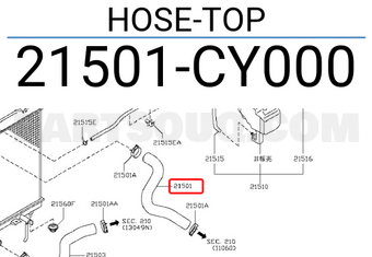 Nissan 21501CY000 HOSE-TOP