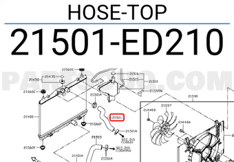 Nissan 21501ED210 HOSE-TOP