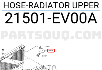 Nissan 21501EV00A HOSE-RADIATOR UPPER