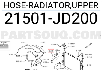 Nissan 21501JD200 HOSE-RADIATOR,UPPER