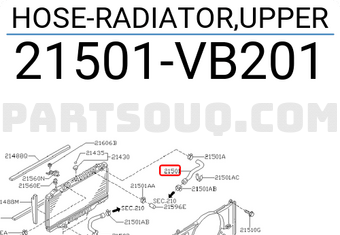 Nissan 21501VB201 HOSE-RADIATOR,UPPER