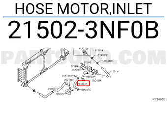 Nissan 215023NF0B HOSE MOTOR,INLET