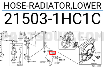 Nissan 215031HC1C HOSE-RADIATOR,LOWER