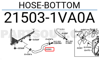 Nissan 215031VA0A HOSE-BOTTOM
