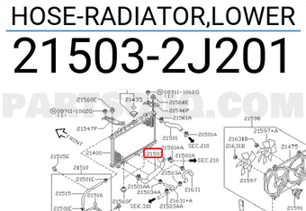 Nissan 215032J201 HOSE-RADIATOR,LOWER
