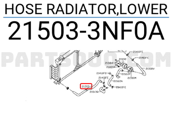 Nissan 215033NF0A HOSE RADIATOR,LOWER