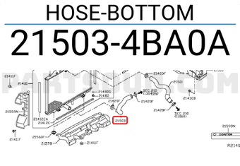 Nissan 215034BA0A HOSE-BOTTOM