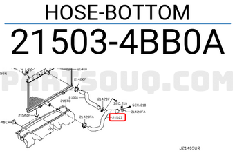 Nissan 215034BB0A HOSE-BOTTOM