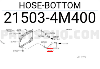 Nissan 215034M400 HOSE-BOTTOM