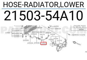 Nissan 2150354A10 HOSE-RADIATOR,LOWER