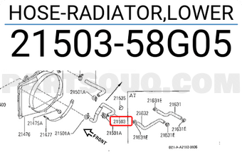 Nissan 2150358G05 HOSE-RADIATOR,LOWER