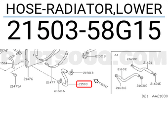Nissan 2150358G15 HOSE-RADIATOR,LOWER