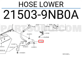 Nissan 215039NB0A HOSE LOWER