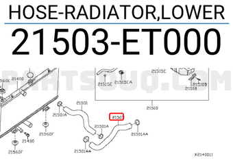 Nissan 21503ET000 HOSE-RADIATOR,LOWER