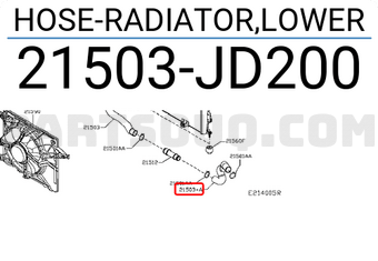 Nissan 21503JD200 HOSE-RADIATOR,LOWER