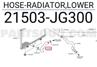 Nissan 21503JG300 HOSE-RADIATOR,LOWER