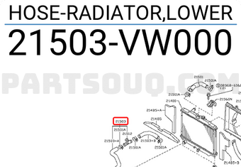 Nissan 21503VW000 HOSE-RADIATOR,LOWER