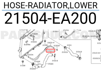 Nissan 21504EA200 HOSE-RADIATOR,LOWER