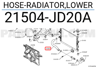 Nissan 21504JD20A HOSE-RADIATOR,LOWER
