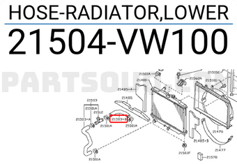 Nissan 21504VW100 HOSE-RADIATOR,LOWER